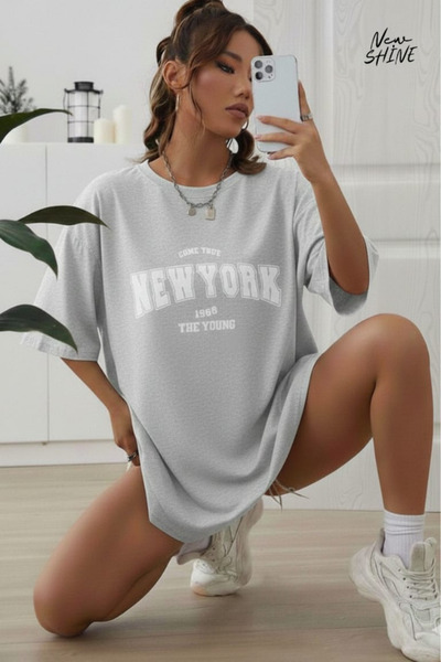 New Shine New York se îndeplinește cu adevărul cu imprimeu supradimensionat t...