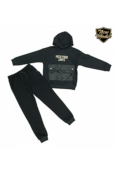 GİRL EMELY Boy's Hooded Sets of Bottom and Top Clothing Trend Model