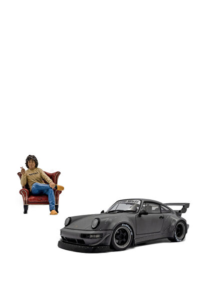 Solido 1:18 2024 Porsche 964 RWB Nardo Grey With Model Araba ve Akira Nakai Figür
