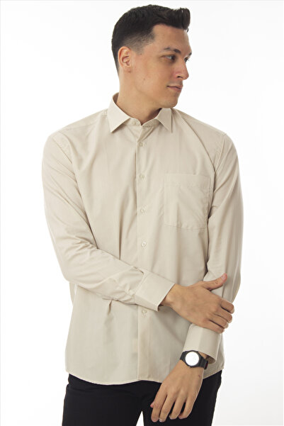 DAŞ ÜNİFORMA Classic Cut Long Sleeve Dacron Fabric Regular (with Pocket) Classic Men's Shirt
