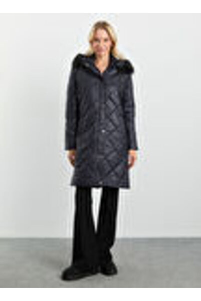 Selen Lacivert Kadın Standart Kapitone Mont 25KSL6161