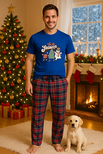 MVRDAR Set pijamale barbati bumbac Colectia Grinch Christmas, sarbatori de Cr...