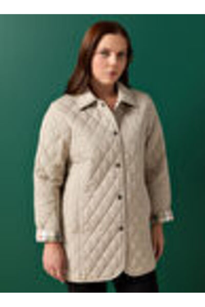 Selen Bej Kadın Normal Kapitone Mont 25KSL6156