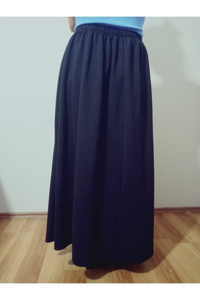 hoaryage Winter Elastic Waist Partially Combed Cotton Fabric Maxi Length Mother Skirt, Prayer Skirt Sizes 38-54