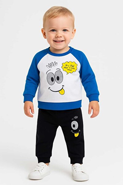 KATIA Baby 3-12 Months Baby Boy Train Patterned 2-Piece Set – Soft Cotton Casual Wear”