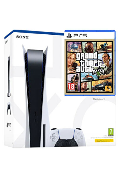 Sony PlayStation 5 PS5 Disk Edition 825 GB + Grand Theft Auto V (GTA V) - Second Hand