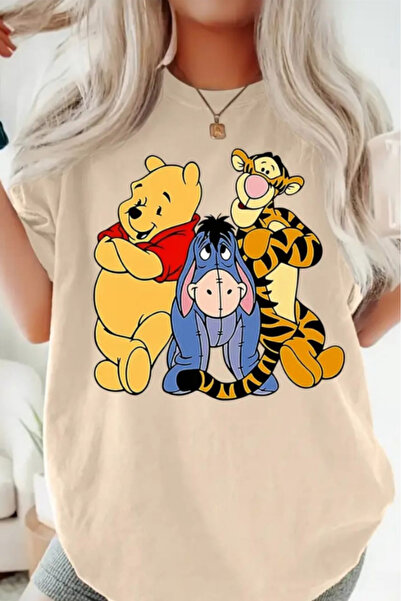 New Shine تي شيرت ويني بوه مطبوع قصة فضفاضة