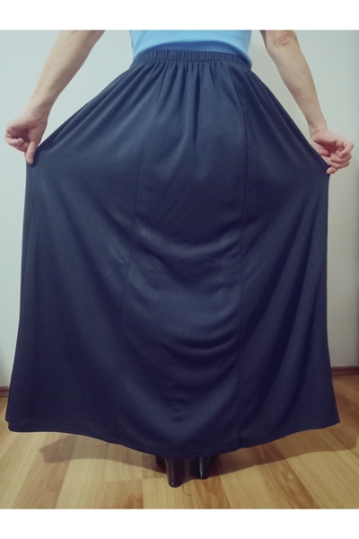 hoaryage Winter Elastic Waist Partially Combed Cotton Fabric Maxi Length Mother Skirt, Prayer Skirt Sizes 38-54