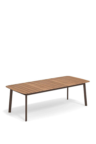 EMU Shine Indian Brown Tik Ağacı Alüminyum Bahçe Masası