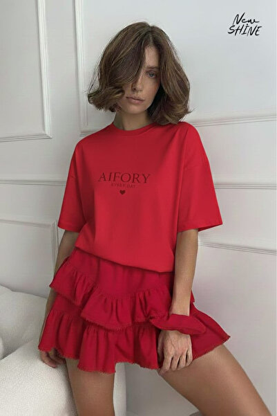 New Shine Μπλουζάκι Aifory Every Day με τύπωμα oversized