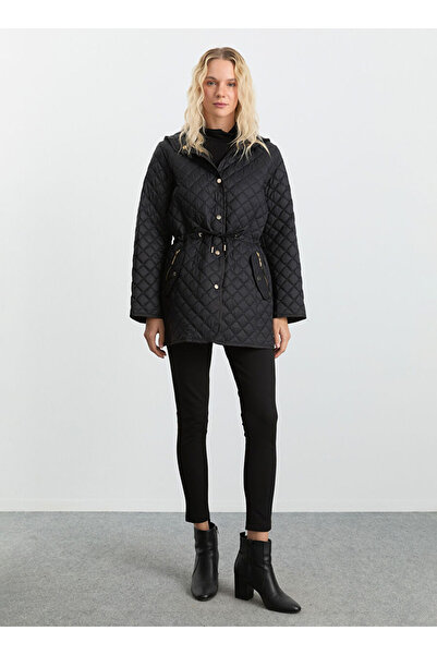 Selen Siyah Kadın Standart Kapitone Mont 25KSL6160