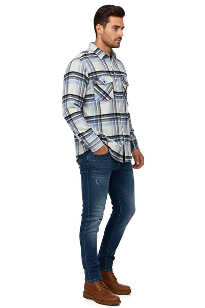 rasstmen Men's Winter Double Pocket Hooded Lumberjack Shirt Bgl-St04869