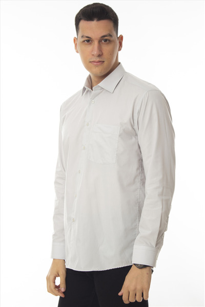 DAŞ ÜNİFORMA Classic Cut Long Sleeve Dacron Fabric Regular (with Pocket) Classic Men's Shirt
