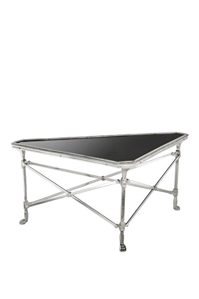 Eichholtz Soiree Antik Gümüş Kaplama Cam Orta Sehpa