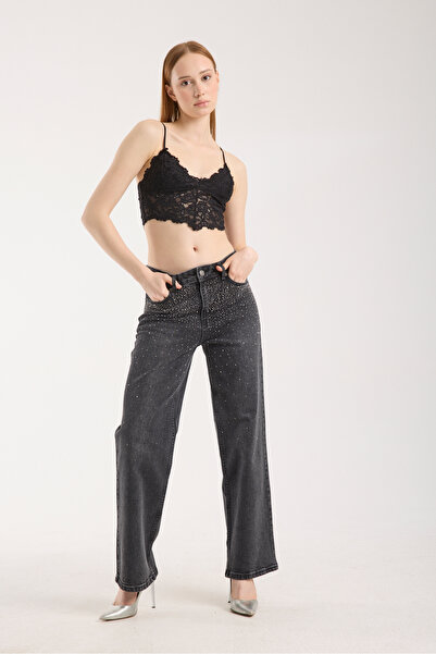 Eseclass Trendy Stone-Embellished Stylish Denim Pants