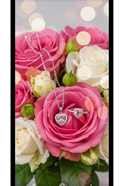 JUPİTER HOME Kadın Aksusear Kolye Ve Yüzük Setti 14 Şubat Sevgililer Günü Dog...