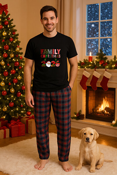 MVRDAR Set pijamale barbati bumbac Colectia Grinch Christmas, sarbatori de Cr...