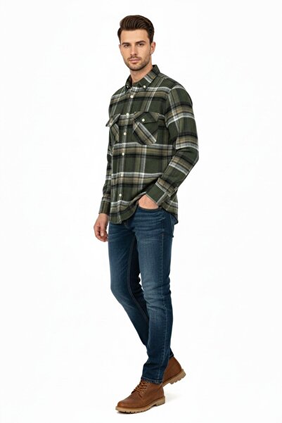 rasstmen Men's Winter Double Pocket Hooded Lumberjack Shirt Bgl-St04869