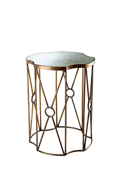 Eichholtz Sun Antik Pirinç Cam Yan Sehpa