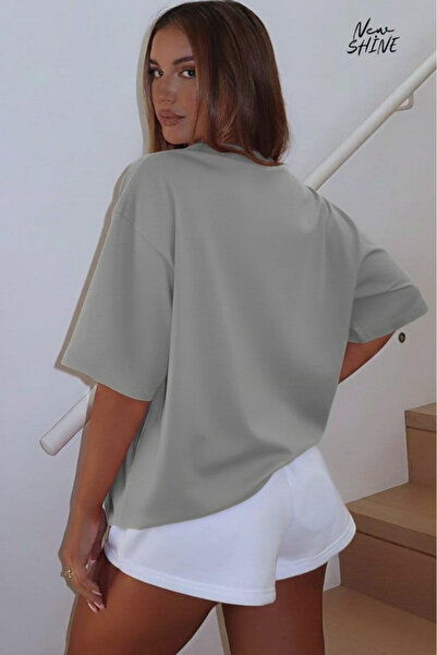 New Shine Unisex supradimensionat Neimprimat tricou