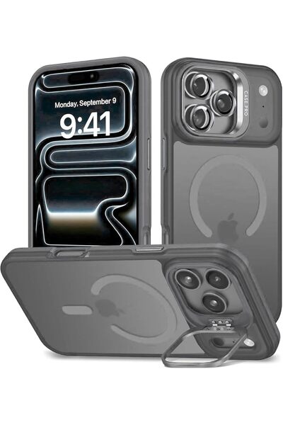 HappyCase iPhone 17 Pro Max Uyumlu Stantlı Kılıf Case Pro Tank Kılıf Lens Kor...