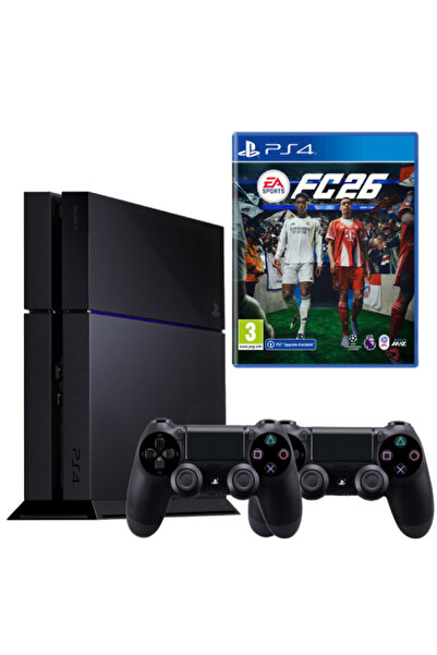 Sony PlayStation 4 PS4 500GB Console + 2 Controllers + FC 26 Game Second-Hand