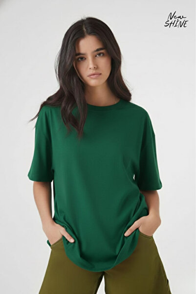 New Shine Μπλουζάκι Unisex oversized χωρίς στάμπα