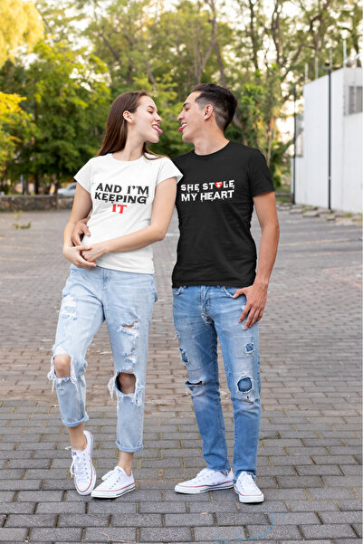MVRDAR Tricouri pentru cupluri set 2 bucati din 100% bumbac