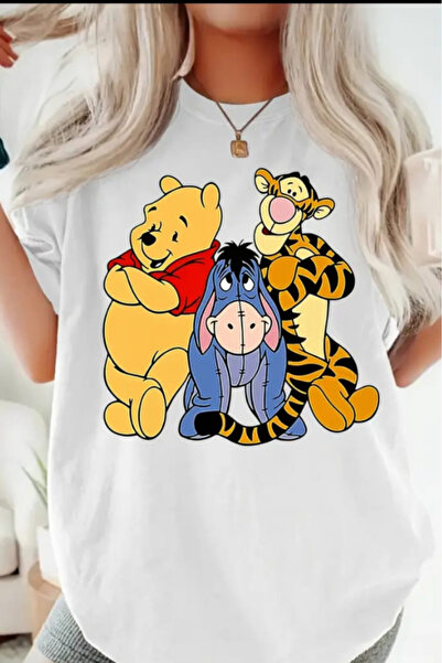 New Shine تي شيرت ويني بوه مطبوع قصة فضفاضة