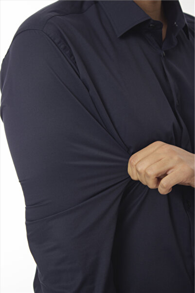 DAŞ ÜNİFORMA Slim Fit Cut Long Sleeve Stretch Fabric Classic Men's Shirt