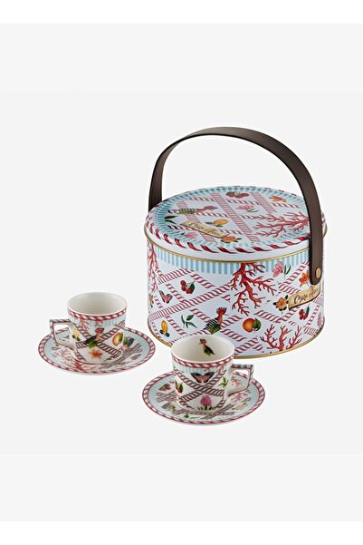 CHIARA ALESSI Kırmızı Porselen Kahve Fincan Seti 120 ml