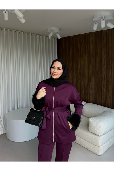 Elfin Scuba Suit with Fur Sleeves and Zipper