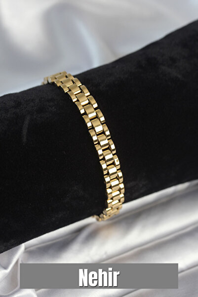 Nehir سوار رجالي من الفولاذ 316L بلون ذهبي وسمك 7 مم، هدية لعيد الحب وعيد الأ...