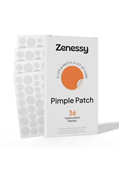 Zenessy Anti-Acne Pimple Patches, Hydrocolloid Strips, Transparent, 36 Pieces