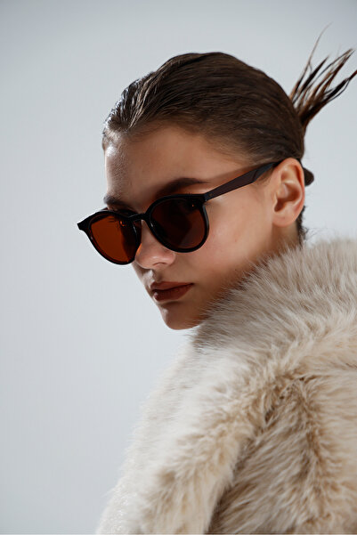 miii Round Brown Unisex Glasses with Blue Light Protection