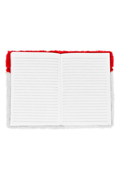 OEM A5 Notebook - Santa Claus Head, White/Red Fur Cover, 80 Sheets