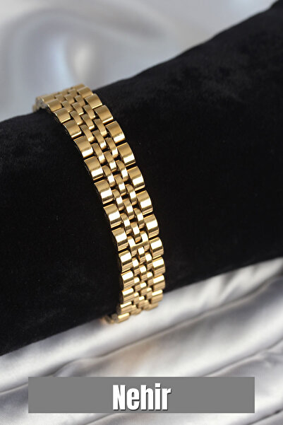 Nehir سوار رجالي من الفولاذ 316L بسمك 12 مم بلون ذهبي