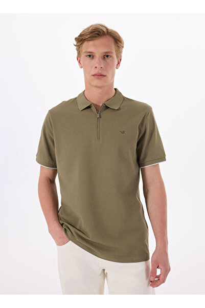 Mustang Haki Erkek Relaxed Baskılı Polo T-Shirt M5SM-TST1324