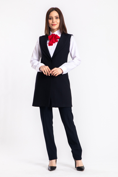 DAŞ ÜNİFORMA Classic Women's Waitress Tunic Black Work Uniform