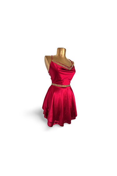 MDY-marketplace Red dress with appliqué