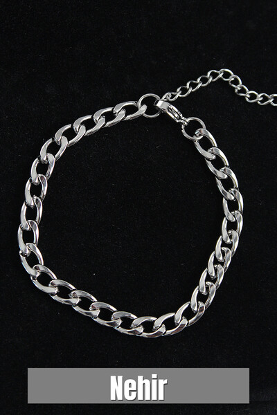 Nehir سوار رجالي من الفولاذ 316L سميك بتصميم كلاسيكي بلون فضي لعيد الحب وعيد ...