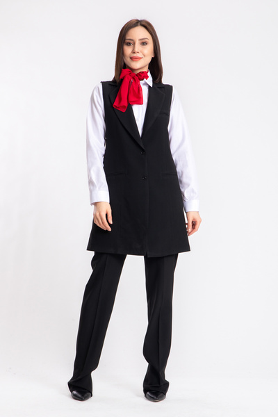 DAŞ ÜNİFORMA Classic Women's Waitress Tunic Black Work Uniform