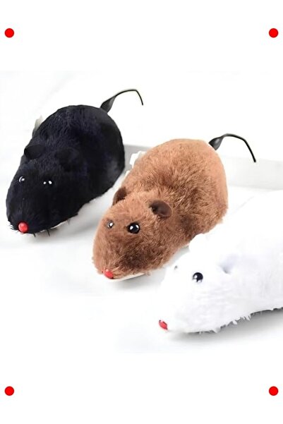 markentegra Wind-Up Furry Plush Cat Mouse Toy