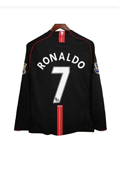 Lion Spor Ronaldo 2008 Moscov Final Black Retro Long Sleeve Adult Soccer Jersey