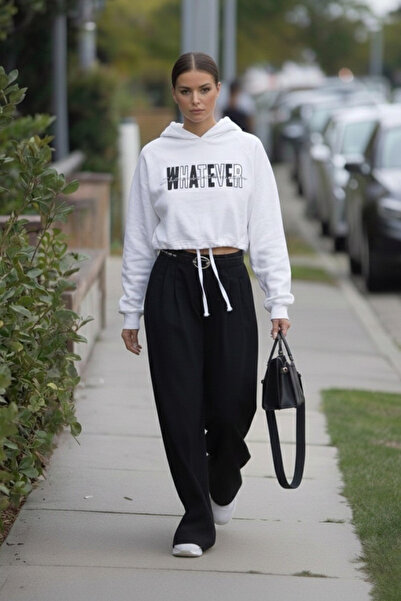 Le'sluette shadow of style bumbac 100% Premium White Whatever cu imprimeu Relaxed Swea tricou bumbac 100% lu de înaltă calitate