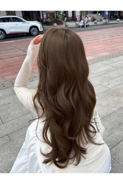Trendpostiş Çikolata Kahverengi Yarımay Dalgalı Çıtçıtlı Saç Postiş 60 Cm 120...