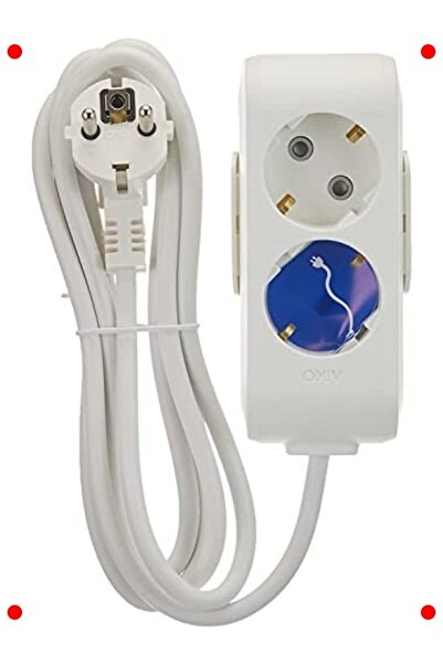 markentegra مقبس كهربائي مزدوج التأريض - مع كابل بطول 2 متر، مقاوم للأطفال