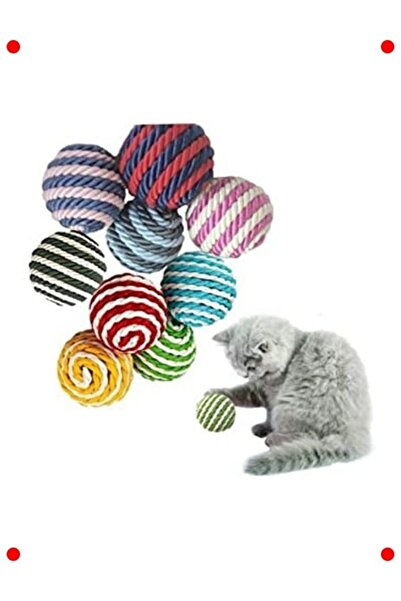 markentegra Rope Wrap Colorful Cat Play Ball, 4 cm