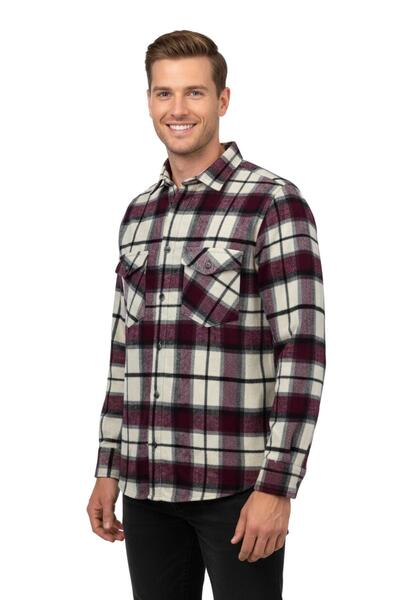 wolente Men's Winter Double Pocket Hooded Lumberjack Shirt Bgl-St04930