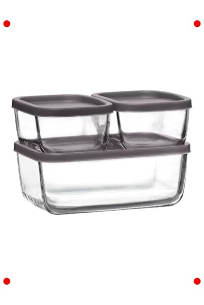 hepsiibirarada Set of 3 Glass Storage Containers